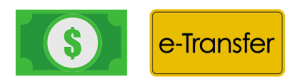 You can pay us with cash or by e-transfer.  